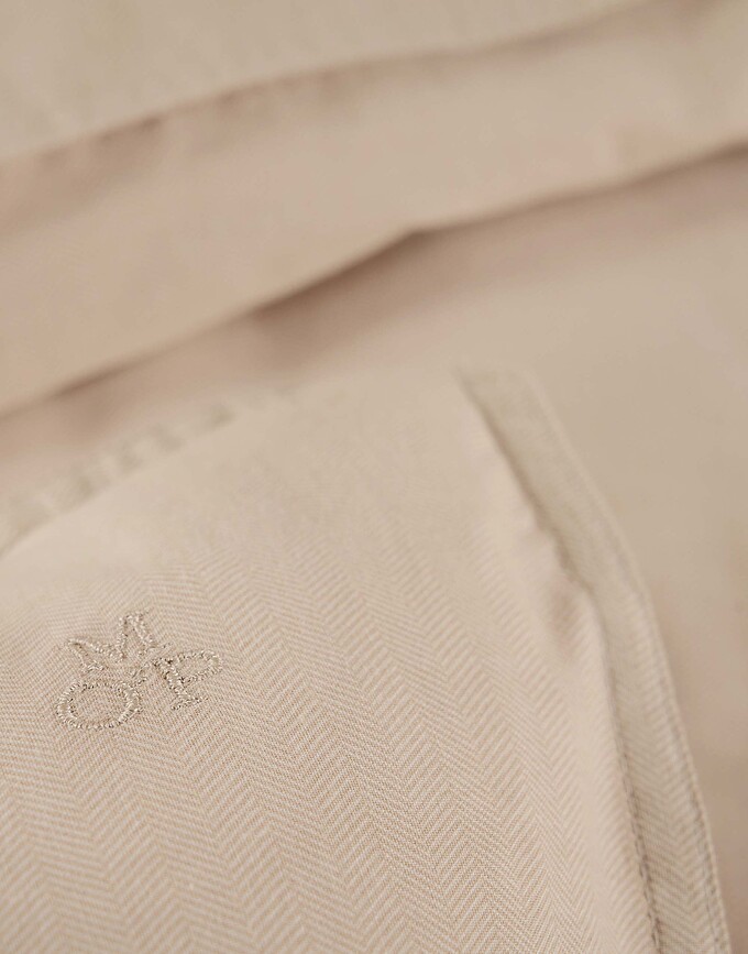 Senja Parure de Lit 200 x 220 cm, sable, avec 2 taies d'oreiller 80 x 80 cm