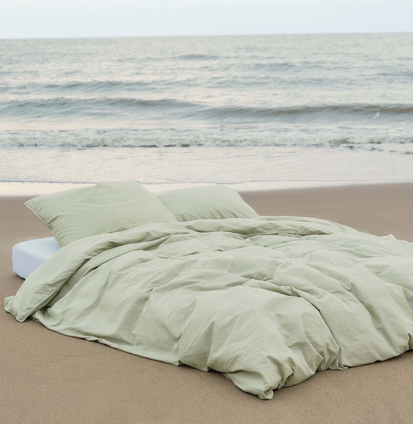 Senja Housse de couette 160 x 200 cm, vert clair