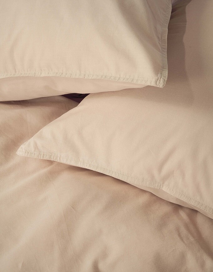 Senja Posteljnina, 260 x 220 cm, peščena, z 2 prevlekama za vzglavnik 60 x 70 cm