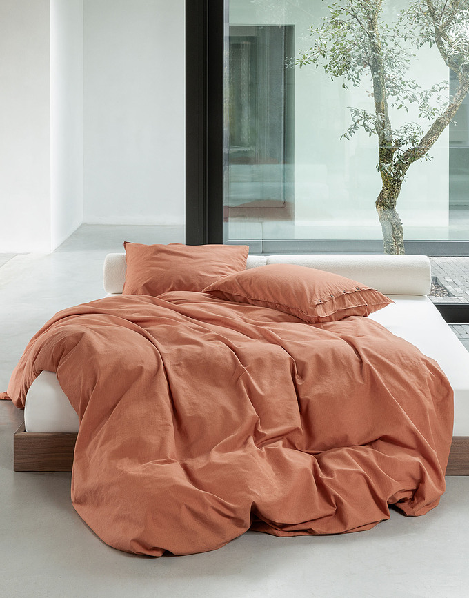 Senja Σετ Παπλωματοθήκης, καφέ, 200 x 220 cm, με 2 Μαξιλαροθήκες 80 x 80 cm