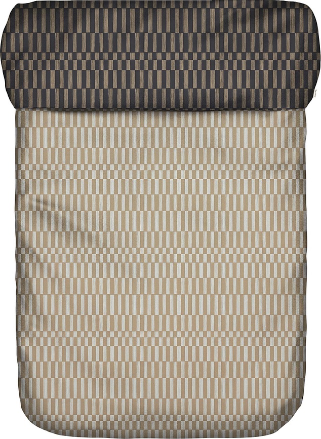 Sillia Bettdeckenbezug 160 x 200 cm beige-schwarz Reißverschluss