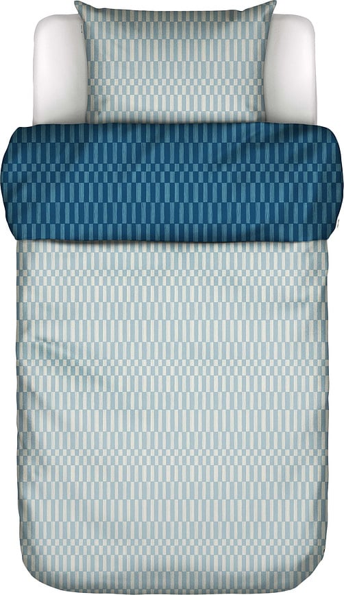 Sillia Bettwäsche 140 x 220 cm blau mit Kissenbezug 60 x 70 cm Klappenende