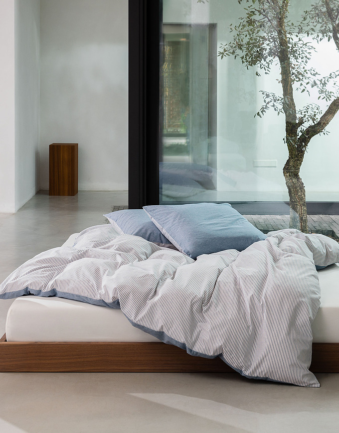 Skei Παπλωματοθήκη, 260 x 220 cm, μπλε, με 2 Μαξιλαροθήκες 60 x 70 cm