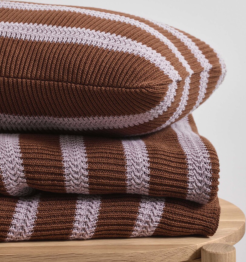 Structure Knit Blazina, 30 x 50 cm, rjava, organski bombaž