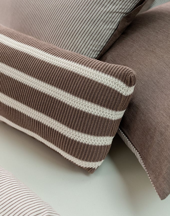 Structure Knit Coussin 30 x 50 cm, marron, en coton biologique