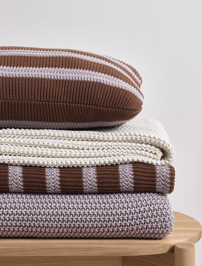 Structure Knit Jastuk 30 x 50 cm smeđi organski pamuk