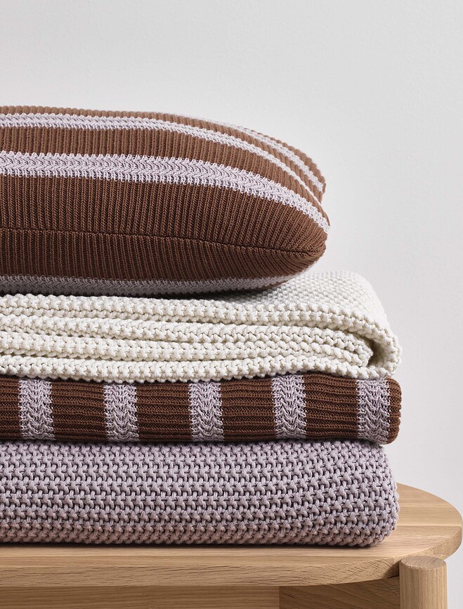 Structure Knit Μαξιλάρι, 30 x 50 εκ., καφέ, από οργανικό βαμβάκι