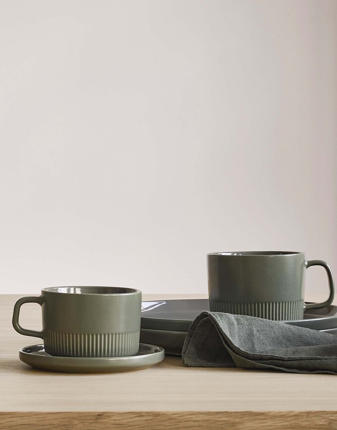 Taza de café Moments, 200 ml, antracita, con platillo