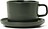 Taza de café Moments, 200 ml, verde oliva, con plato