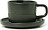 Tazzina da espresso Moments 100 ml color verde oliva con piattino