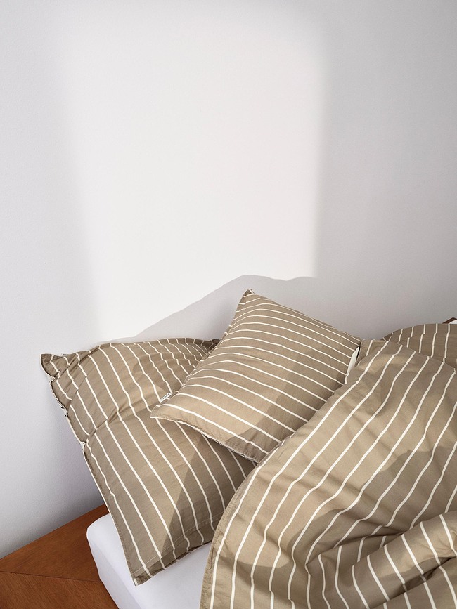 Thyra Housse d'Oreiller avec fermeture éclair, 40 x 80 cm, beige et noir