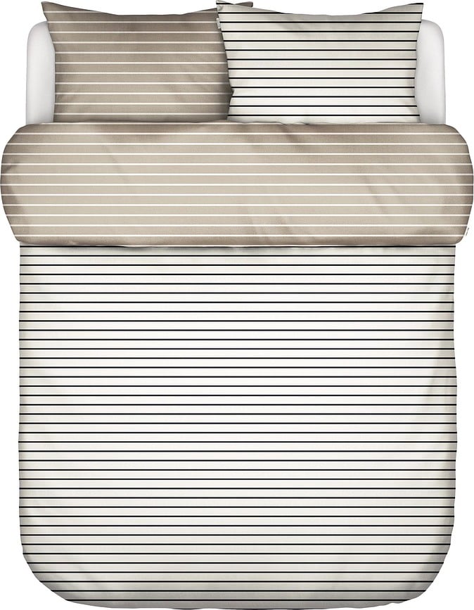 Thyra Posteljina 200x220 cm bež-crna s 2 jastučnice 60x70 cm preklopno zatvaranje