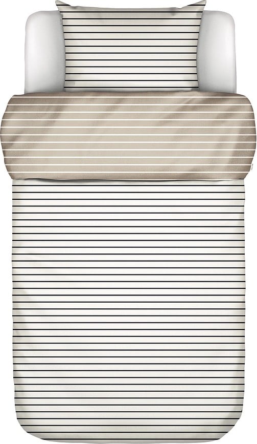 Thyra Posteljina bež-crna 135 x 200 cm s patentnim zatvaračem jastučnica 80 x 80 cm