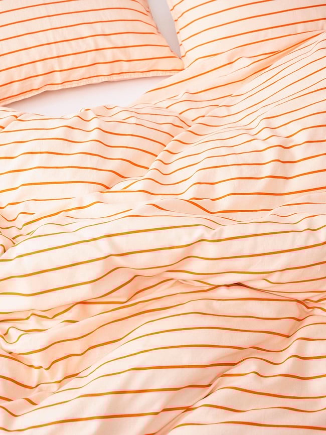 Thyra Posteljnina, 200 x 220 cm, oranžna, z 2 prevlekama za vzglavnik 60 x 70 cm, zapiranje na preklop