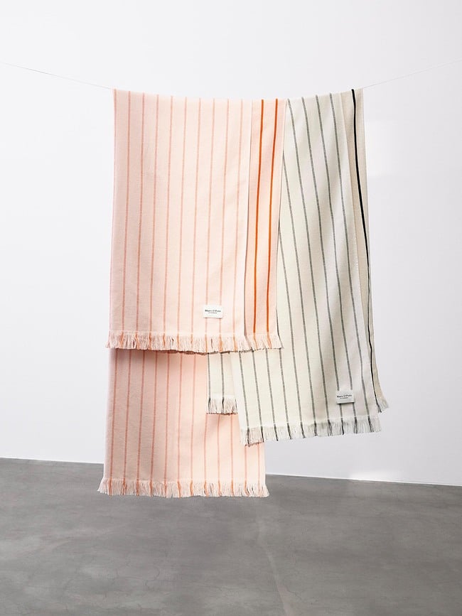 Toalla a rayas Ailis, 100 x 200 cm, naranja