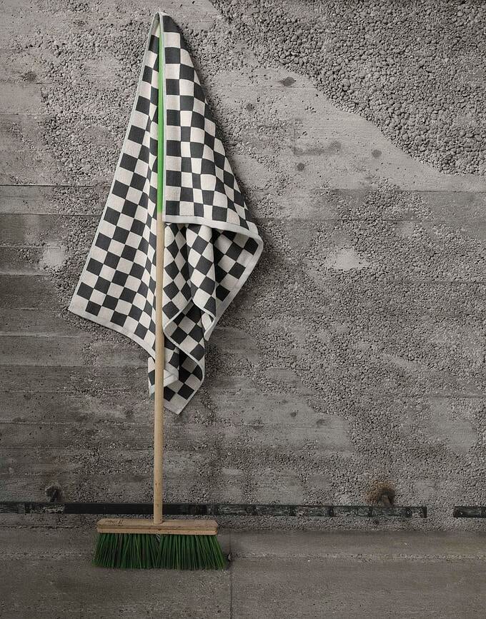 Toalla Checker, 30 x 50 cm, beige y antracita