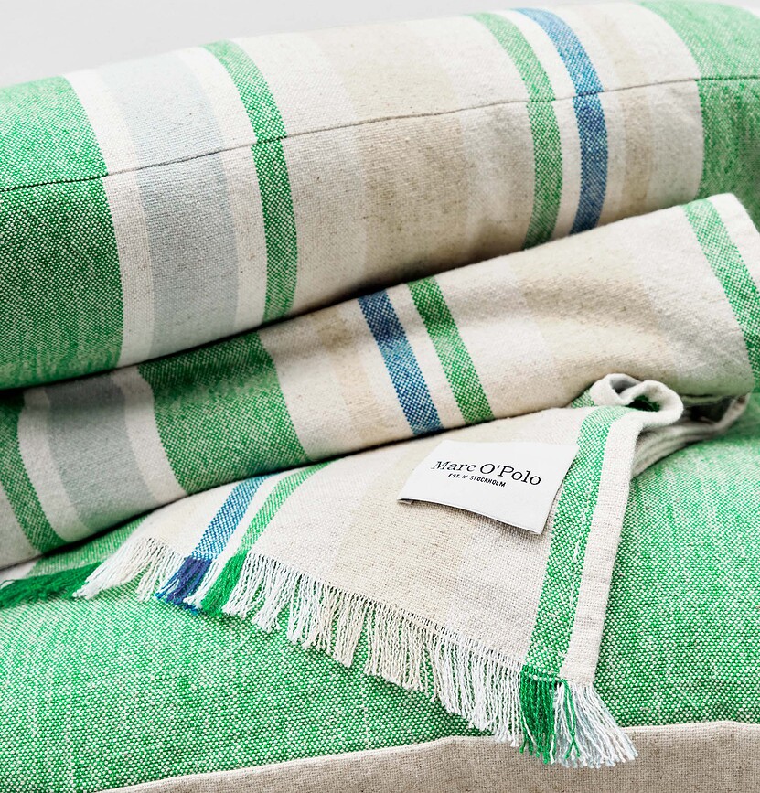 Torre Odeja črtasta, 150 x 200 cm, zelena