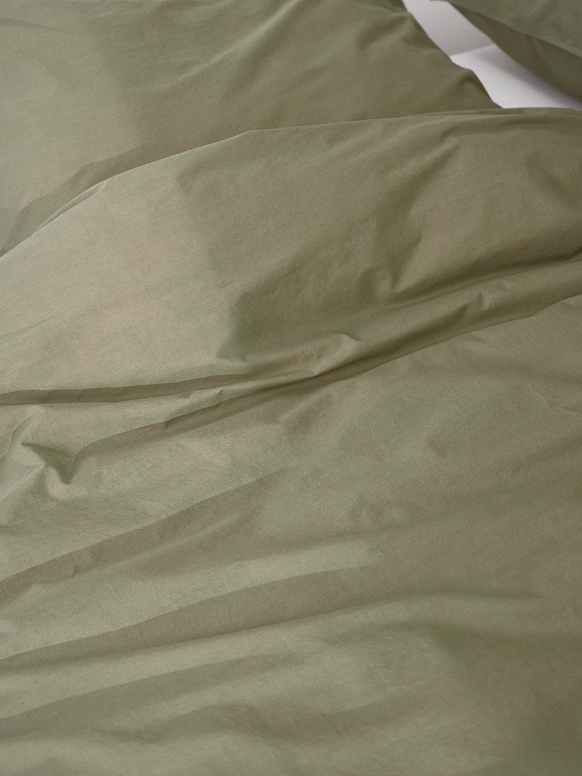 Tove Parure de Lit avec rabat, 200 x 220 cm, vert mousse, 2 taies d'oreiller 60 x 70 cm