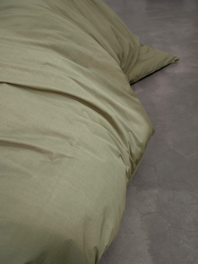 Tove Parure de Lit avec rabat, 200 x 220 cm, vert mousse, 2 taies d'oreiller 60 x 70 cm