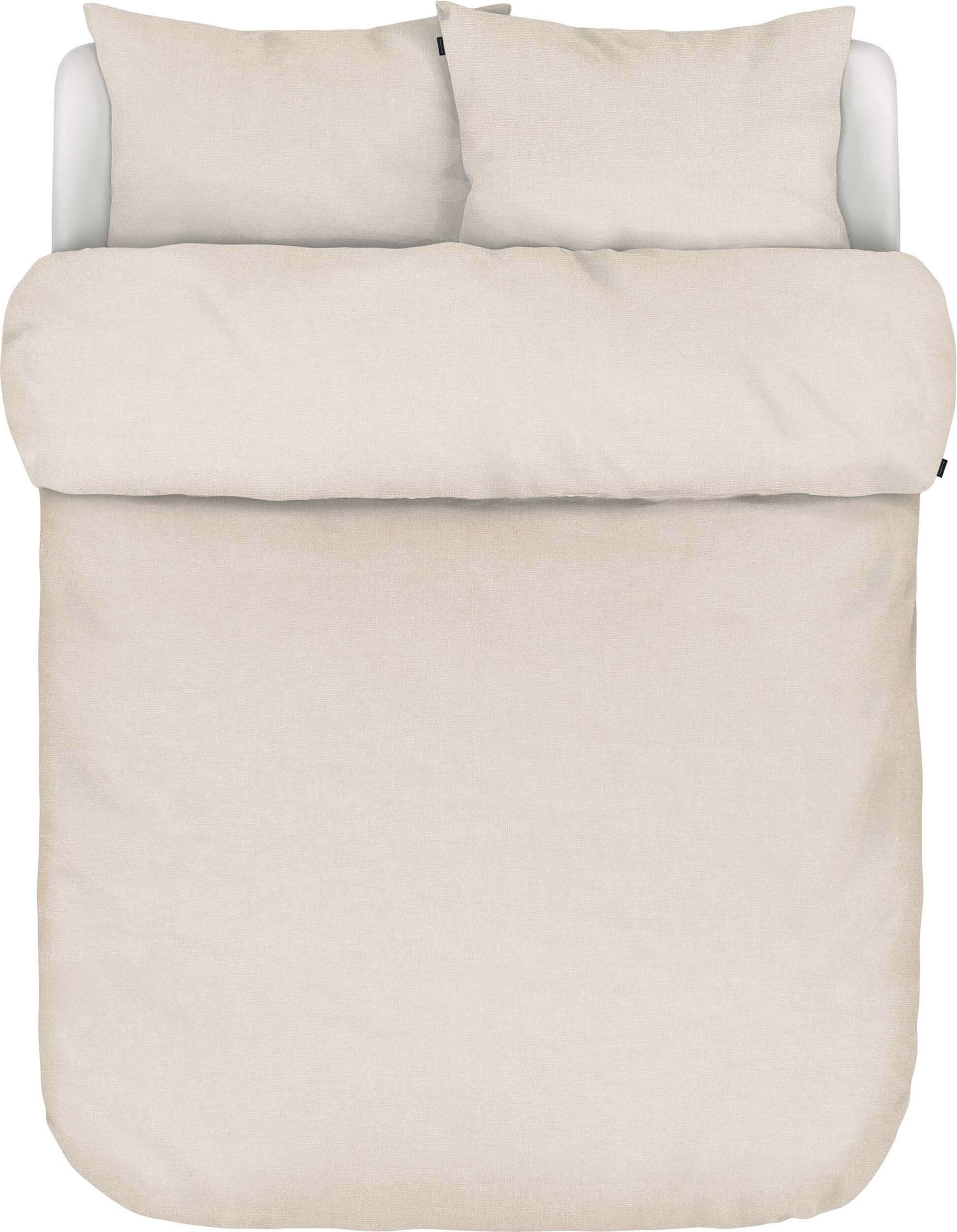 Valka Bettwäsche 200 x 200 cm beige aus Leinen mit 2 Kissenbezügen 80 x 80 cm
