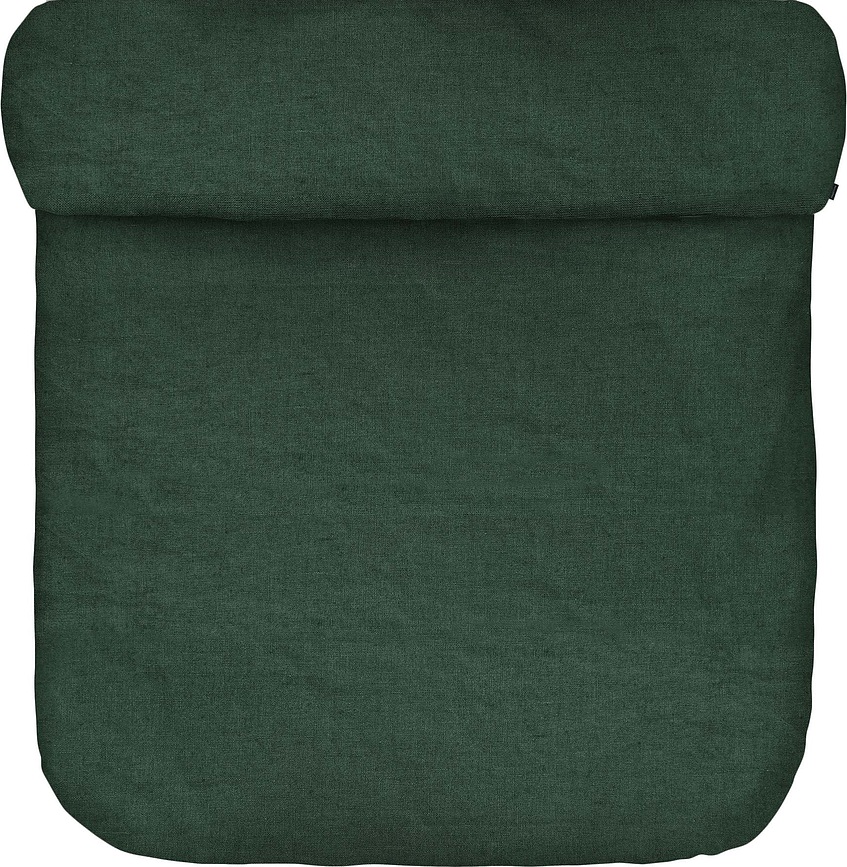 Valka Housse de Couette avec rabat, 200 x 220 cm, en lin, vert foncé