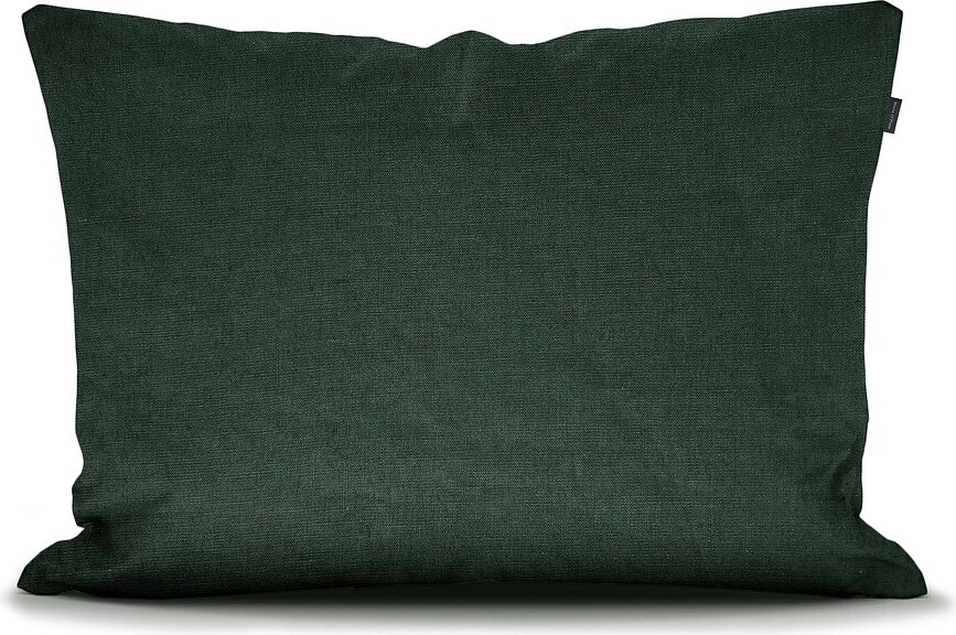 Valka Housse de Coussin 40 x 80 cm, en lin, vert foncé