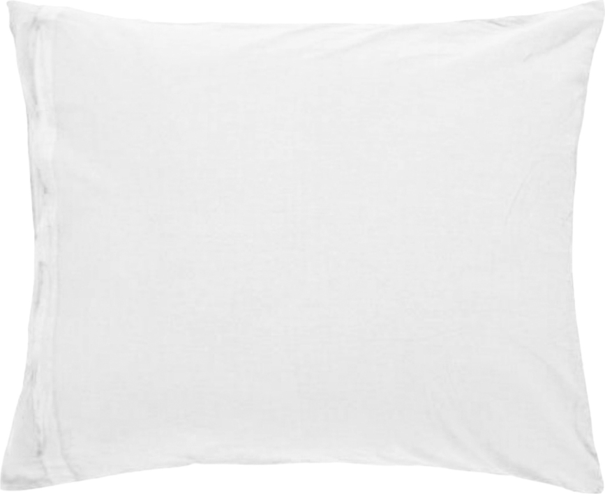 Valka Taies d'Oreiller 50 x 70 cm, en lin blanches, avec fermeture éclair, Lot de 2