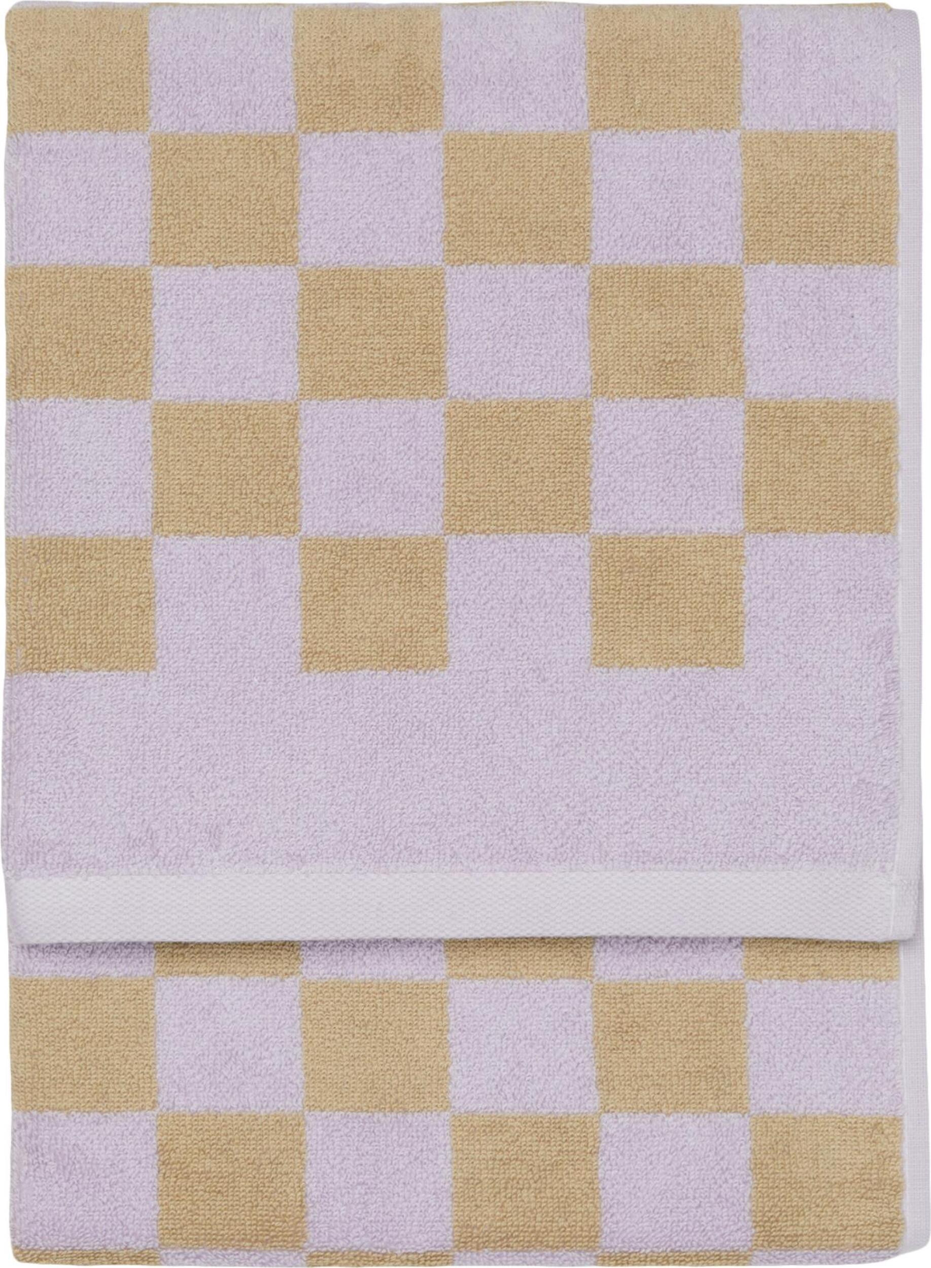 Checker Handtuch 70 x 140 cm lila-hellbraun