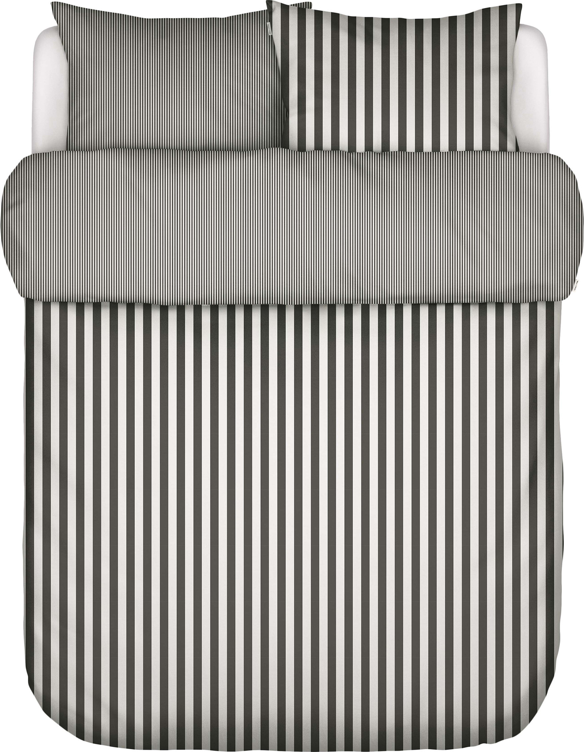 Classic Stripe Bettwäsche 200 x 200 cm anthrazit-weiß mit 2 Kissenbezügen 80 x 80 cm Reißverschluss