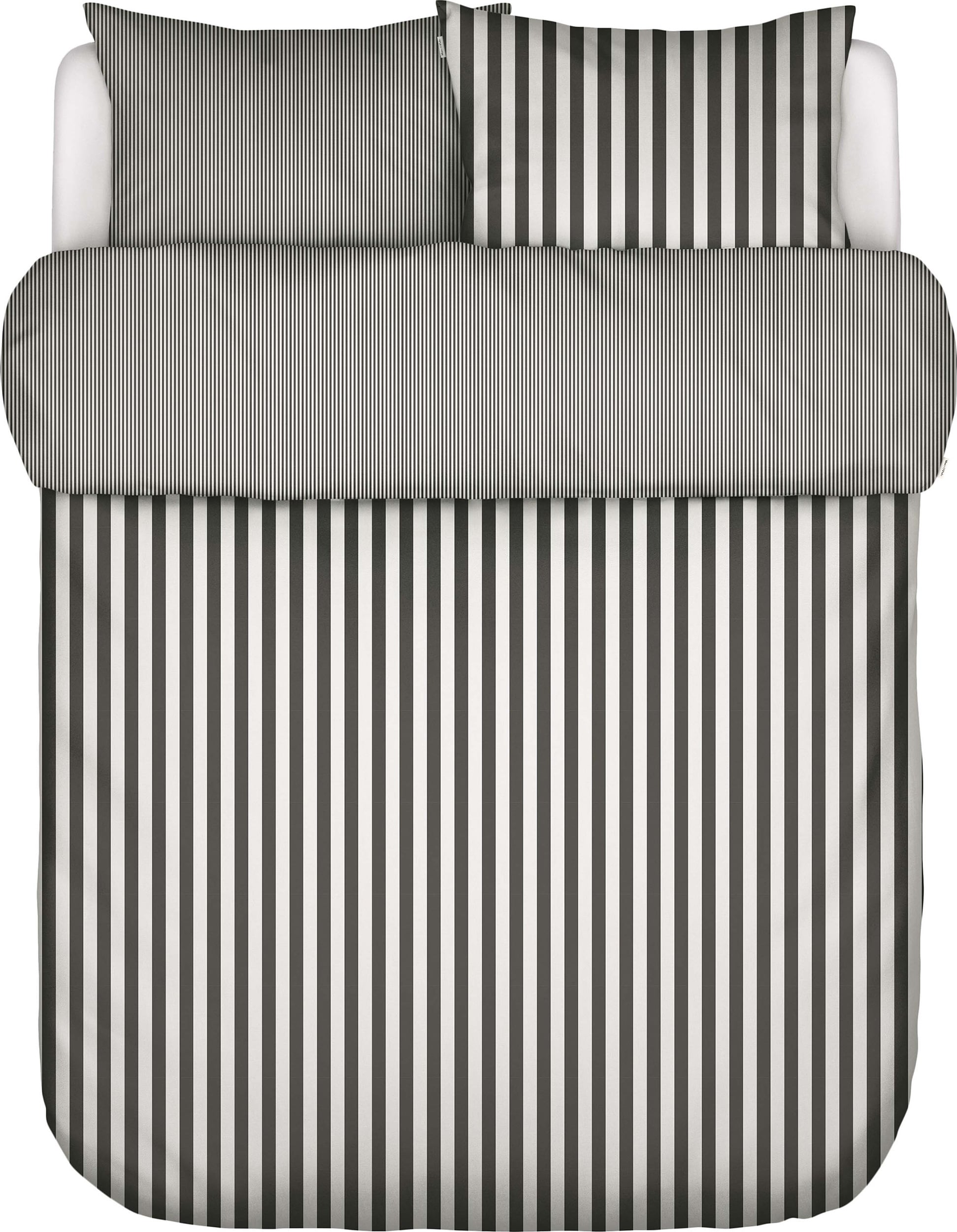 Classic Stripe Bettwäsche 200 x 220 cm anthrazit-weiß mit 2 Kissenbezügen 80 x 80 cm Reißverschluss