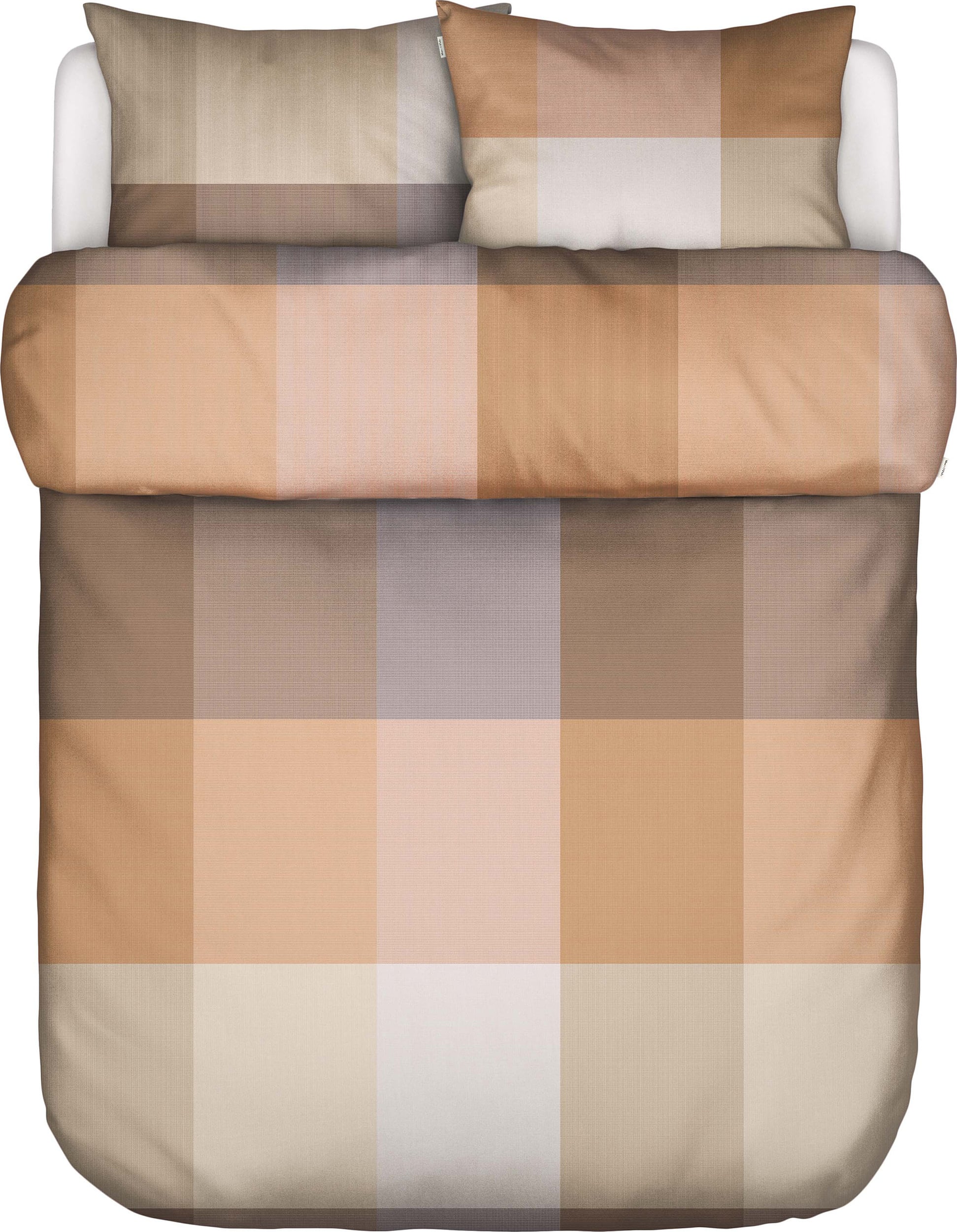 Erliv Bettwäsche 200 x 220 cm beige-braun mit 2 Kissenbezügen 60 x 70 cm Klappenende