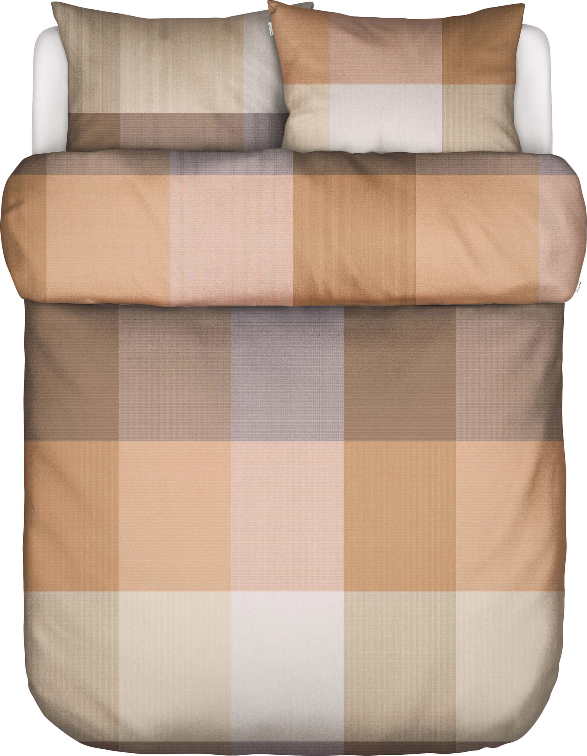Erliv Bettwäsche 260 x 220 cm beige-braun mit 2 Kissenbezügen 60 x 70 cm Klappenende