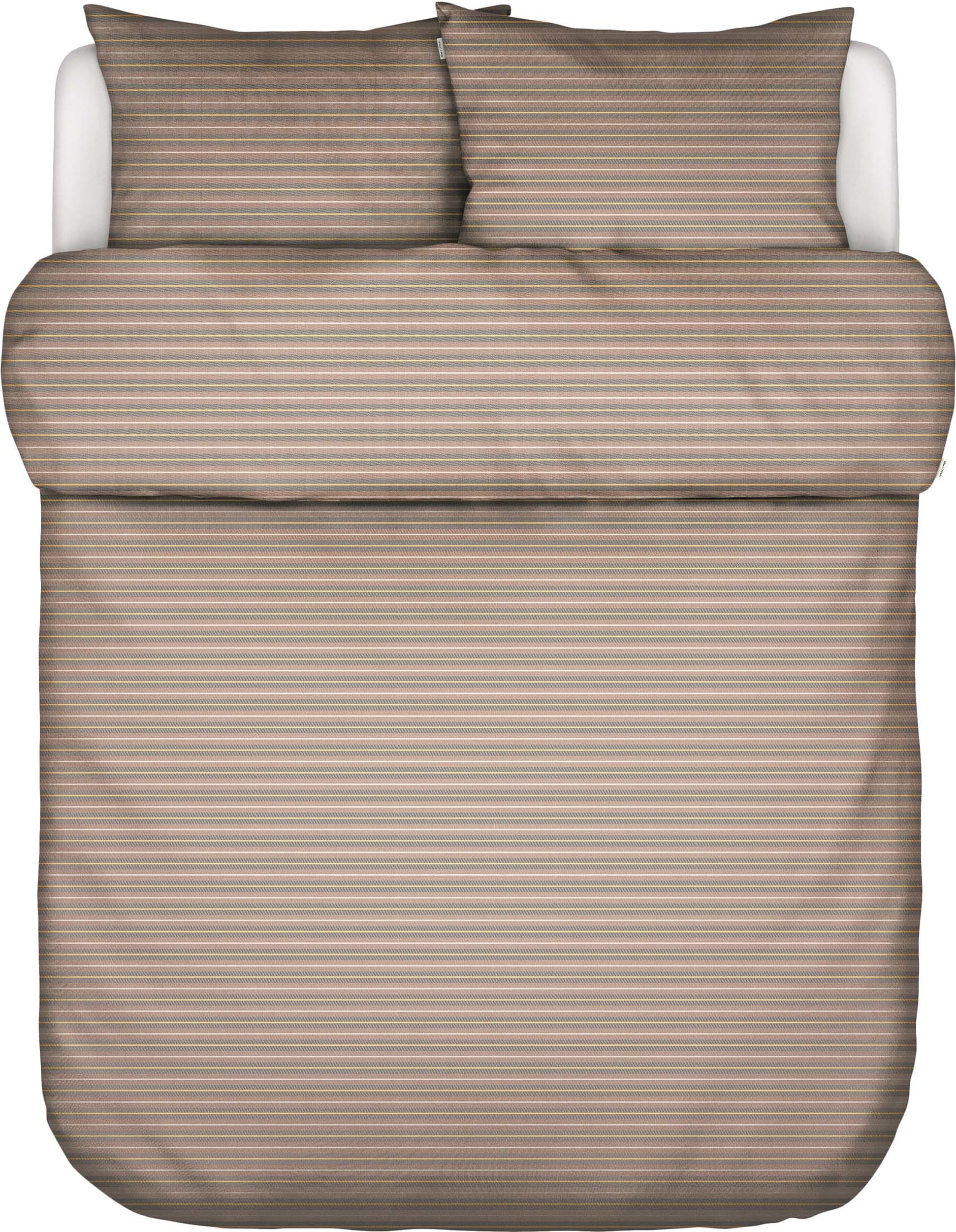 Faas Bettwäsche 200 x 220 cm braun-gelb mit 2 Kissenbezügen 80 x 80 cm
