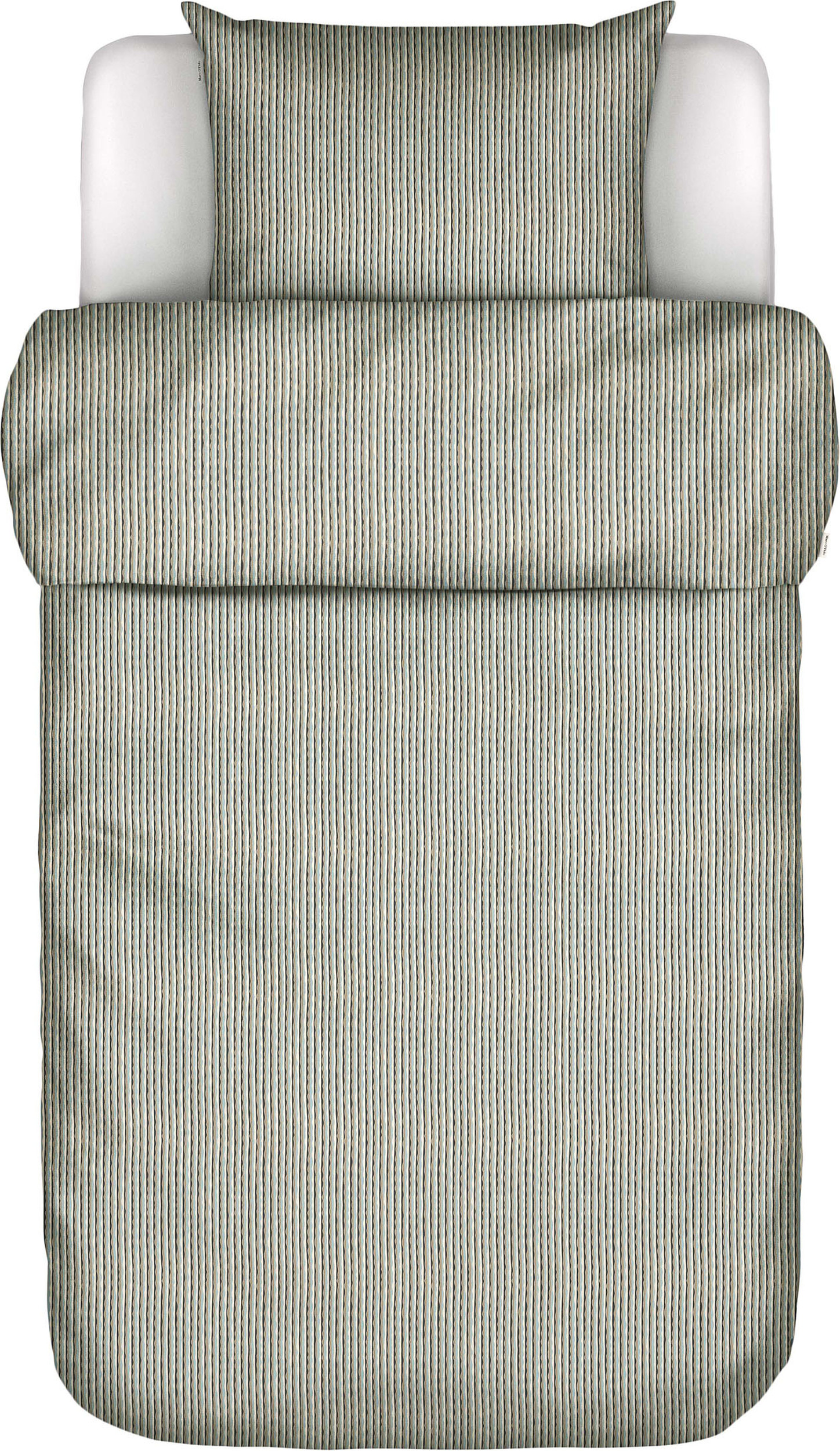 Janne Bettwäsche 140 x 200 cm olivgrün-grau mit Kissenbezug 70 x 90 cm Reißverschluss