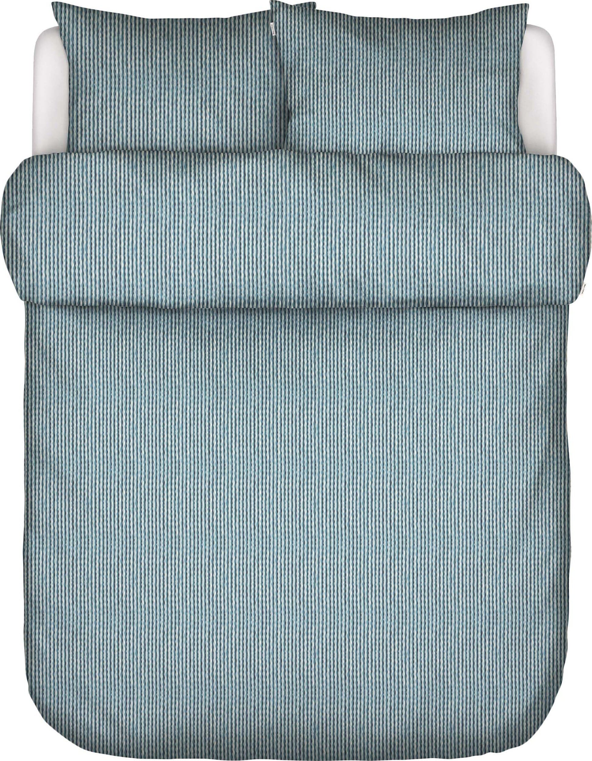 Janne Bettwäsche 260 x 220 cm blau mit 2 Kissenbezügen 60 x 70 cm Klappenende