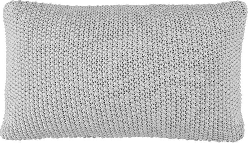 Nordic Knit Kissen 30 x 60 cm silberfarben aus Bio-Baumwolle