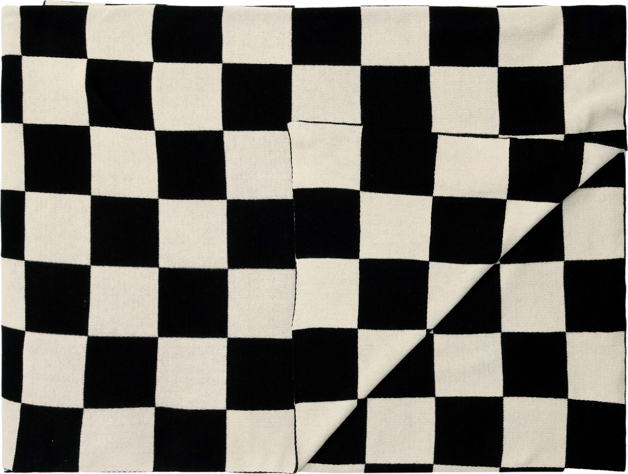 Rykki Decke 150 x 200 cm schwarz-weiß