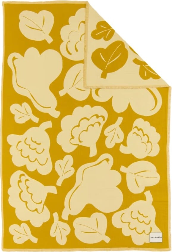 Kukasta kukkaan Decke 130 x 180 cm, ocker-vanille