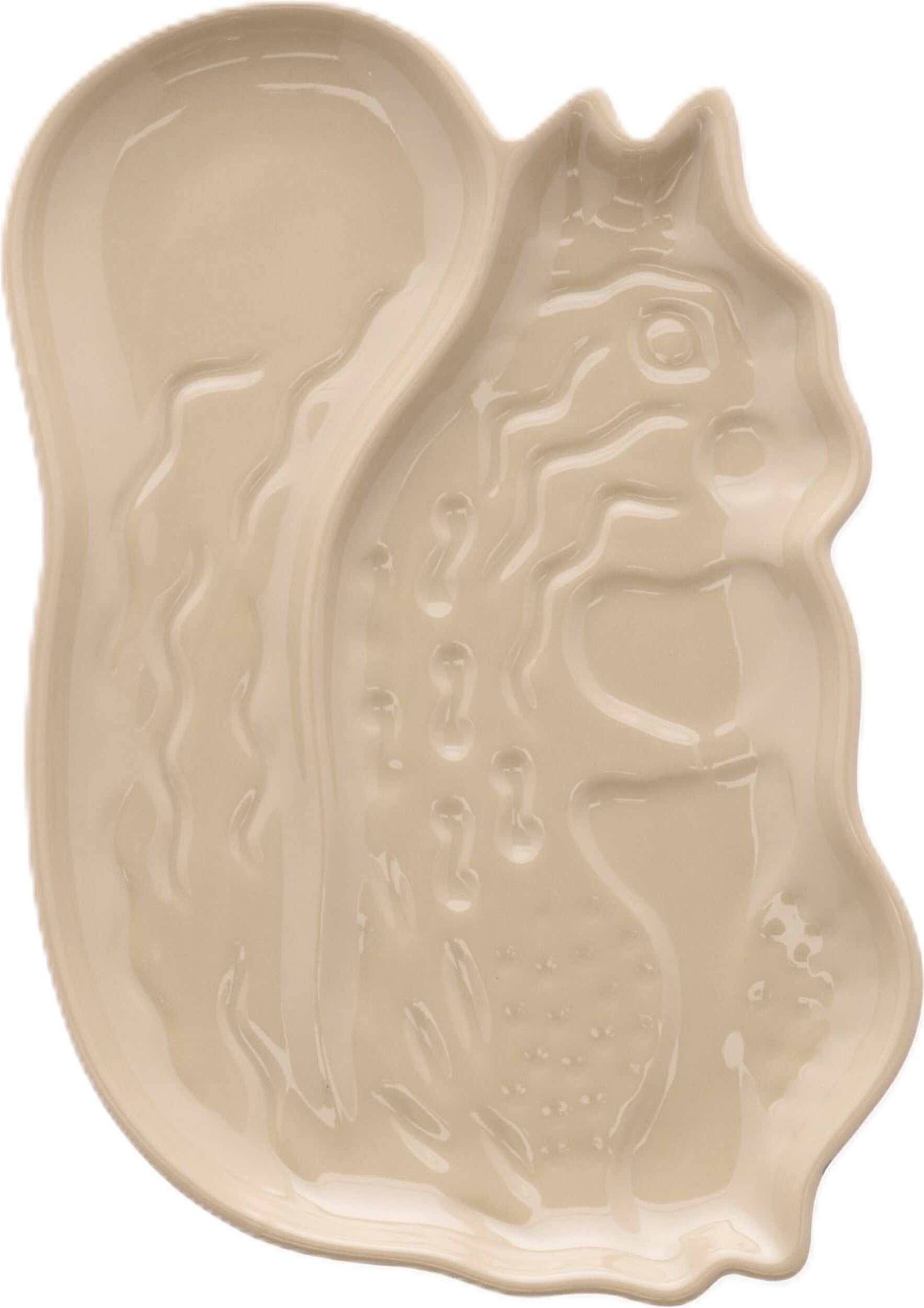 Kurre Servierteller in Eichhörnchenform 22 cm, braun, Steingut