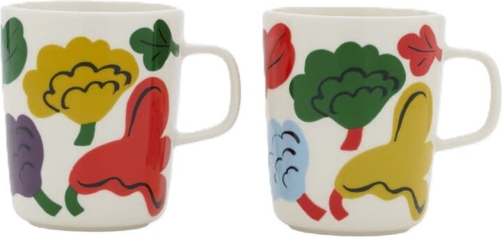Marimekko 75th anniversary Oiva Kukasta kukkaan Becher 250 ml, weiß-bunt, 2 St.