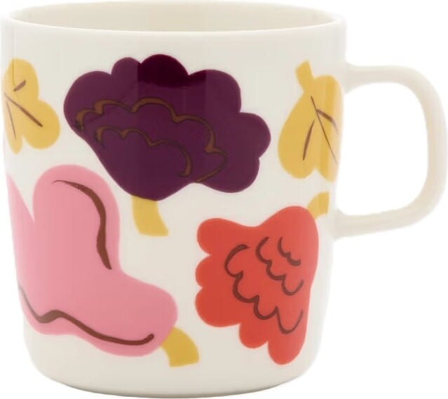 Oiva Kukasta kukkaan Becher 400 ml, weiß-rosa
