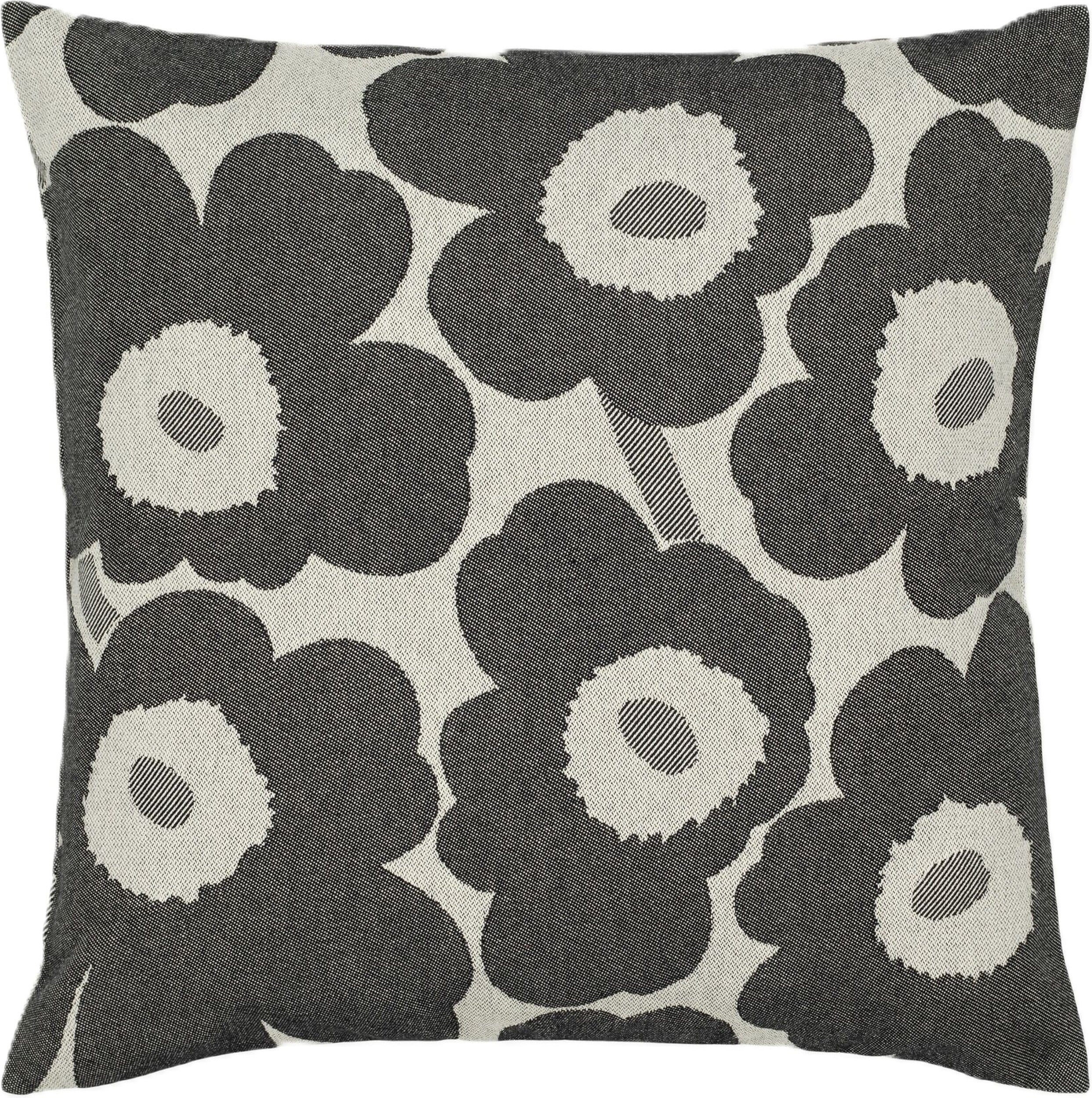 Pieni Unikko Dekokissenbezug 47 x 47 cm, weiß-graphit