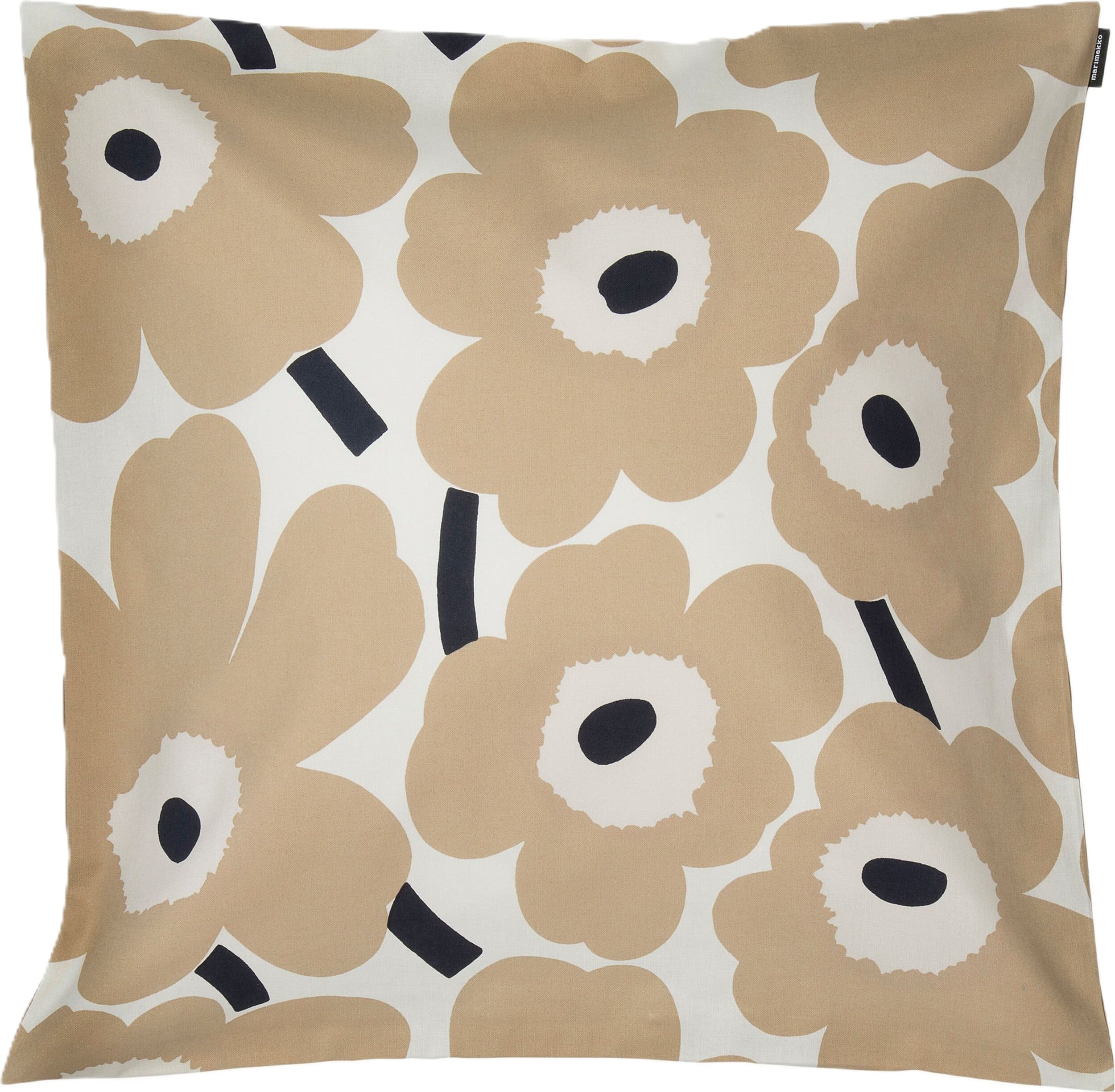 Pieni Unikko Kissenbezug 50 x 50 cm, beige-dunkelblau