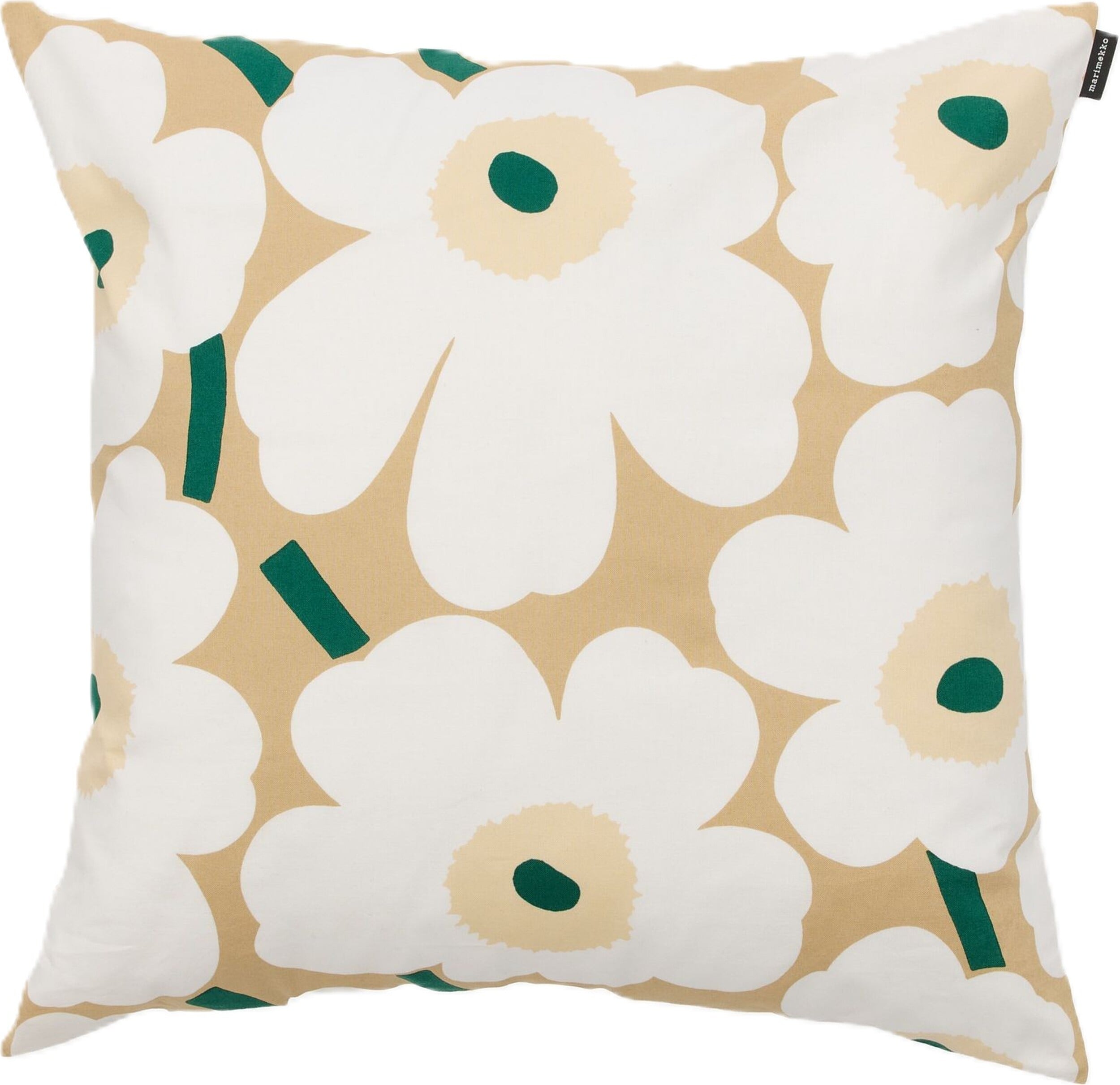 Pieni Unikko Kissenbezug 50 x 50 cm, sand-grün
