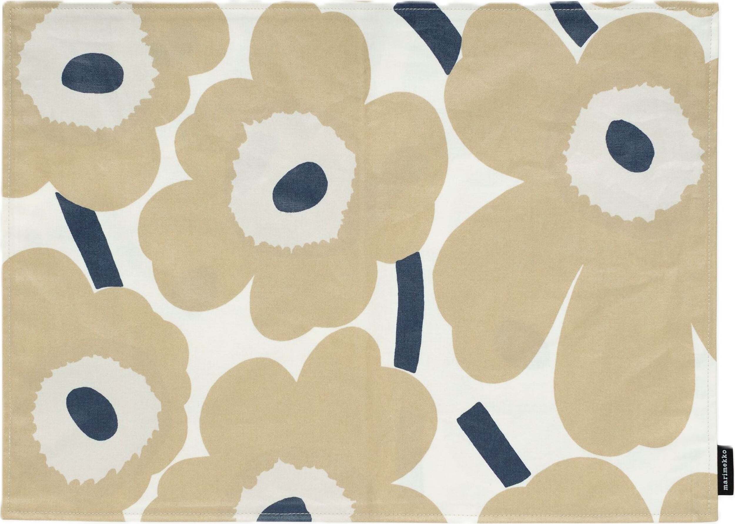 Pieni Unikko Tischset beige-dunkelblau
