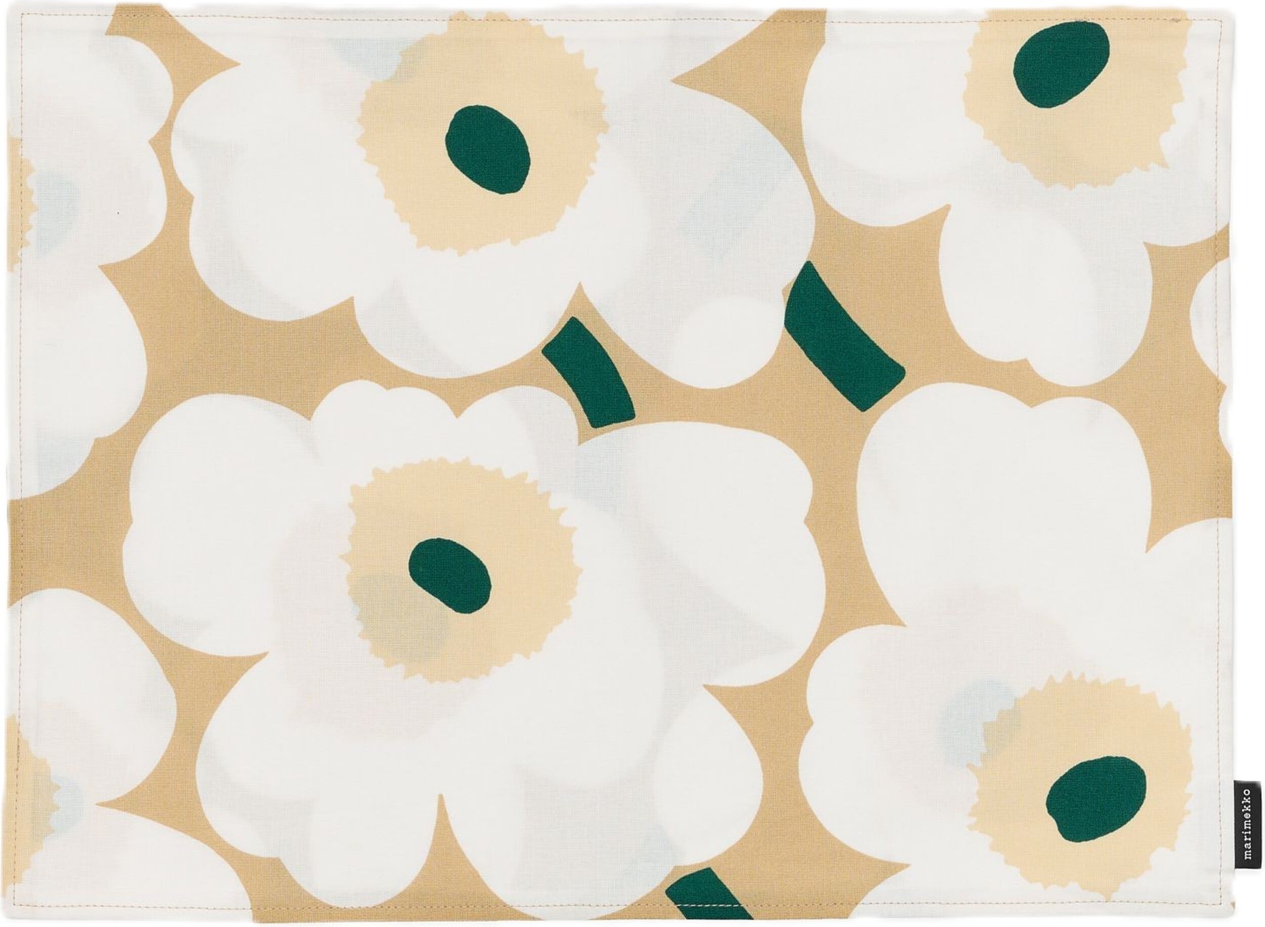 Pieni Unikko Tischset sand-grün, mit Acrylbeschichtung