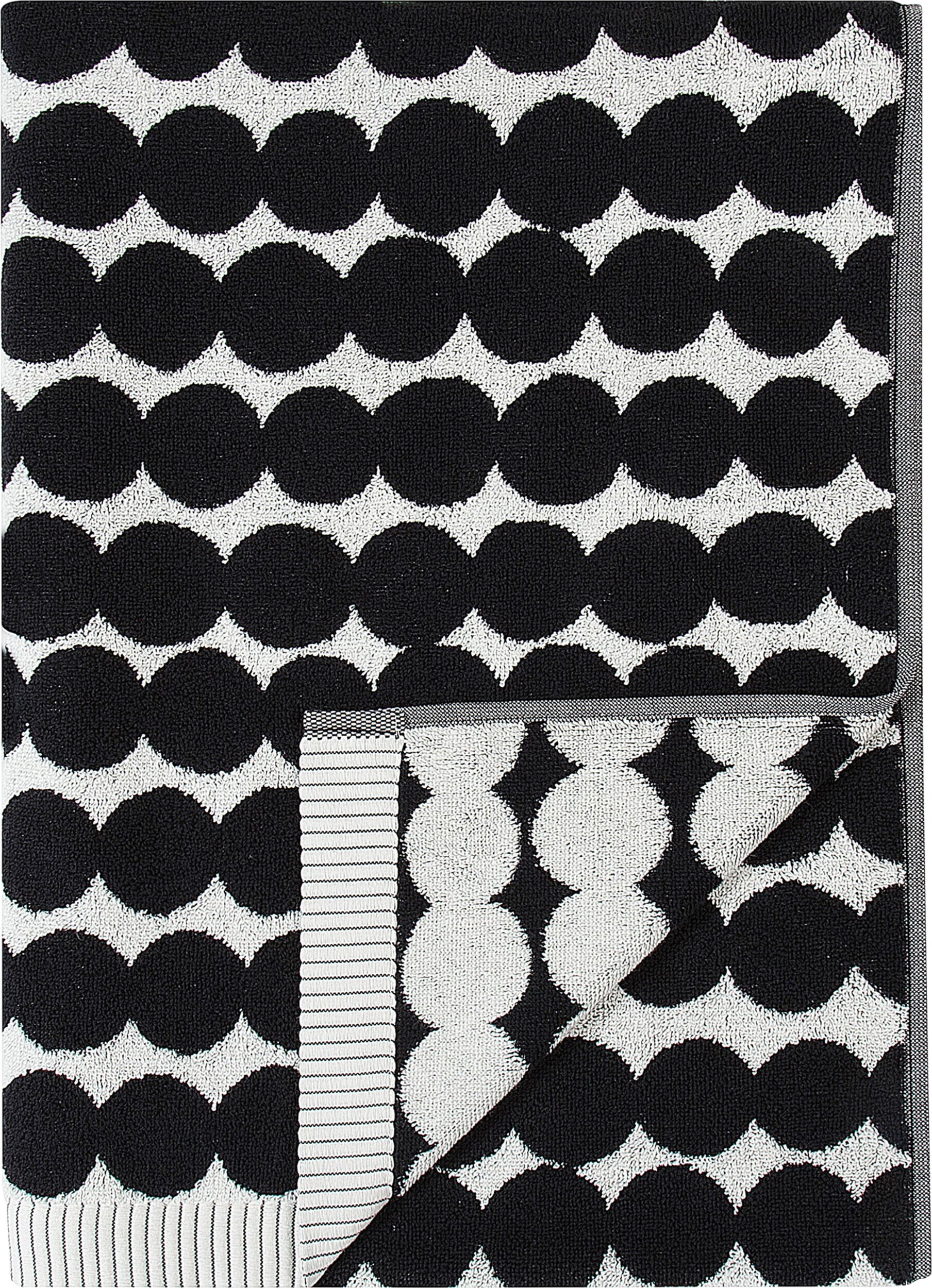 Räsymatto Badetuch 70 x 150 cm, weiß-schwarz