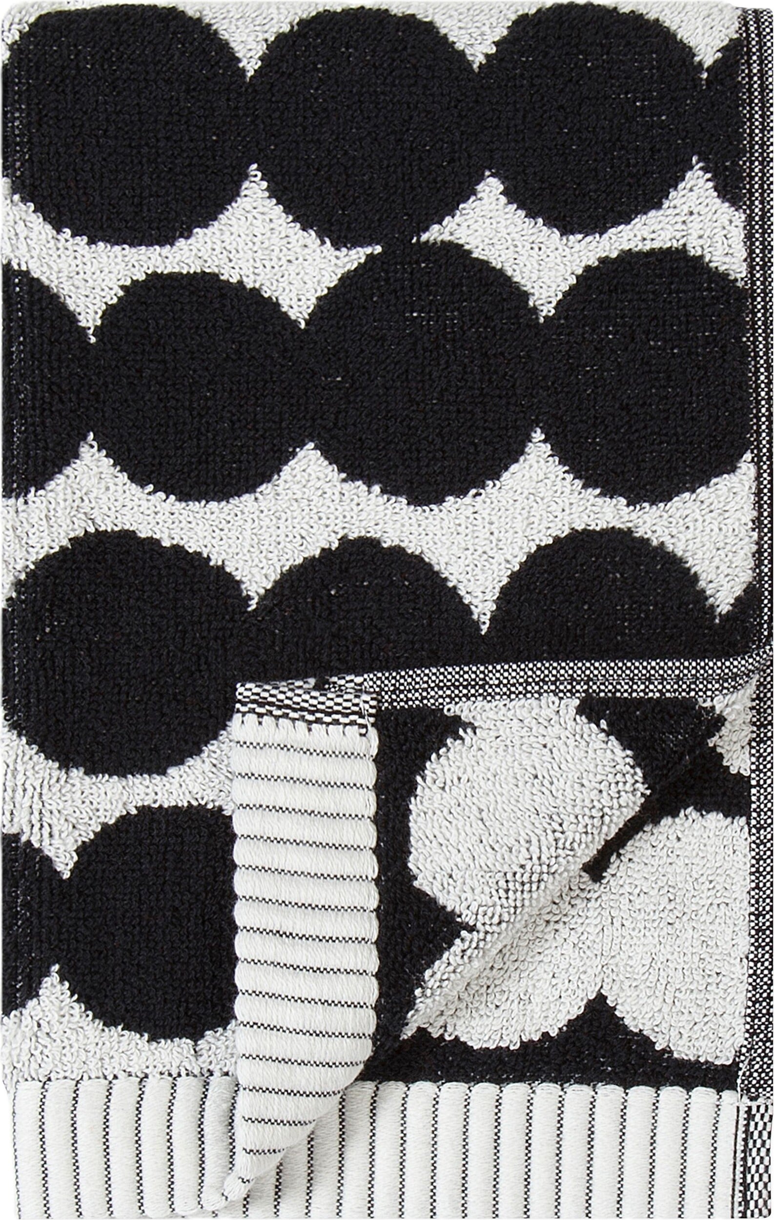Räsymatto Handtuch 30 x 50 cm, weiß-schwarz
