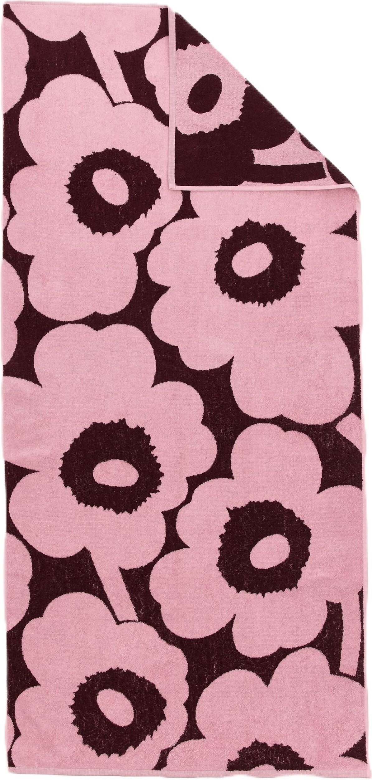 Unikko Badetuch 70 x 150 cm, pflaume-rosa