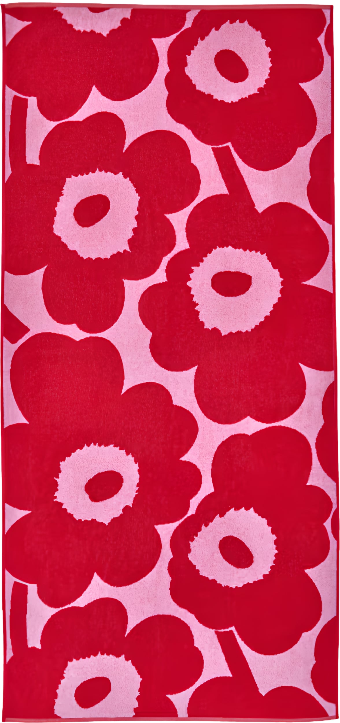 Unikko Badetuch 70 x 150 cm, rot-rosa